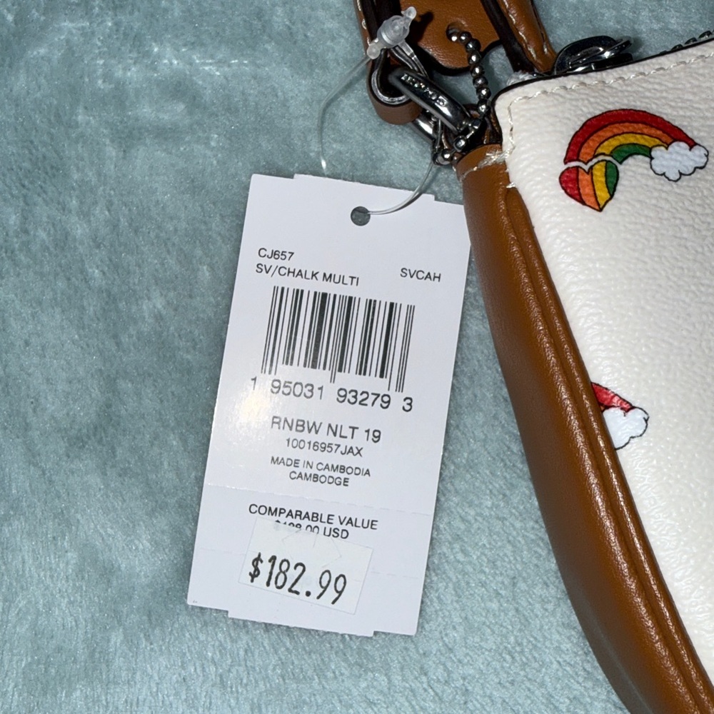 Coach Cream and Brown Rainbow Print Bag - Picture 5 of 17